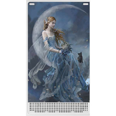 Fairy with Black Cat Sitting on Moon by Nene Thomas Xbox Series S Console Skin