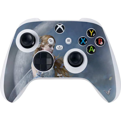 Fairy with Black Cat Sitting on Moon by Nene Thomas Xbox Series S Controller Skin
