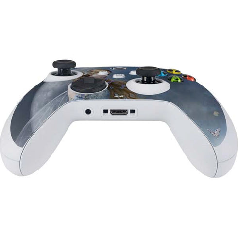 Fairy with Black Cat Sitting on Moon by Nene Thomas Xbox Series S Controller Skin