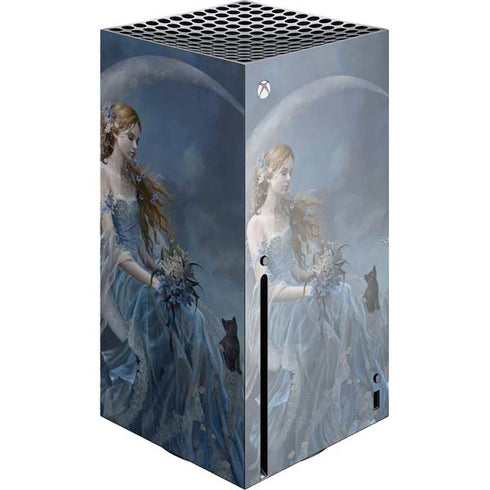Fairy with Black Cat Sitting on Moon by Nene Thomas Xbox Series X Console Skin