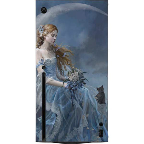 Fairy with Black Cat Sitting on Moon by Nene Thomas Xbox Series X Console Skin