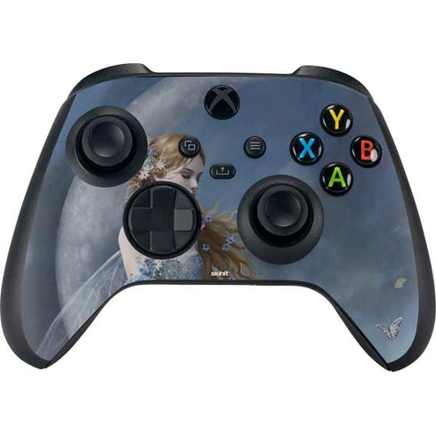 Fairy with Black Cat Sitting on Moon by Nene Thomas Xbox Series X Controller Skin