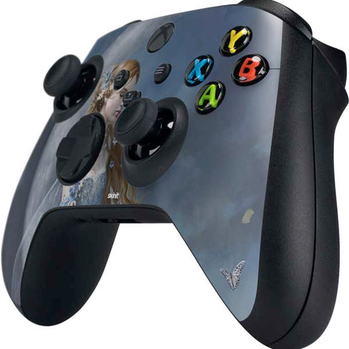 Fairy with Black Cat Sitting on Moon by Nene Thomas Xbox Series X Controller Skin