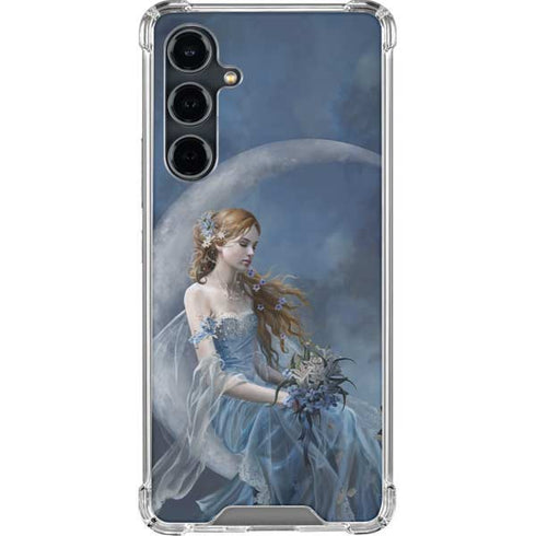 Fairy with Black Cat Sitting on Moon by Nene Thomas Galaxy S23 FE Clear Case