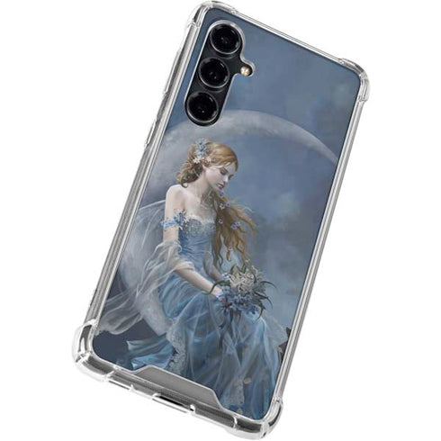 Fairy with Black Cat Sitting on Moon by Nene Thomas Galaxy S23 FE Clear Case