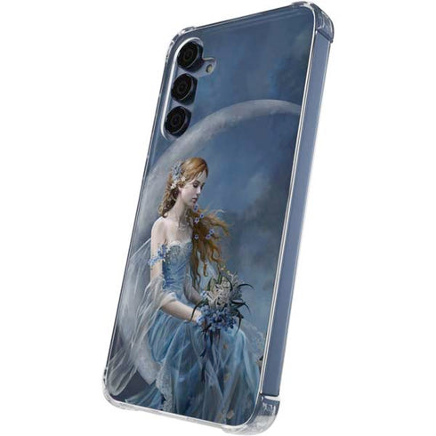 Fairy with Black Cat Sitting on Moon by Nene Thomas Galaxy S24 Clear Case