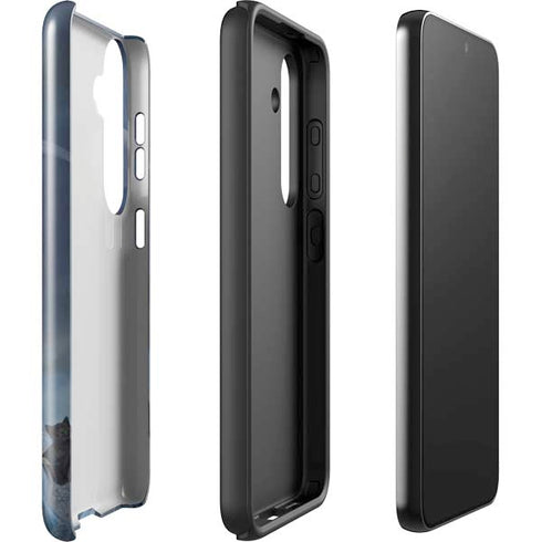 Fairy with Black Cat Sitting on Moon by Nene Thomas Galaxy S24 Impact Case