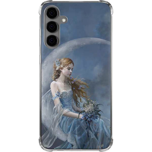 Fairy with Black Cat Sitting on Moon by Nene Thomas Galaxy S24 Plus Clear Case