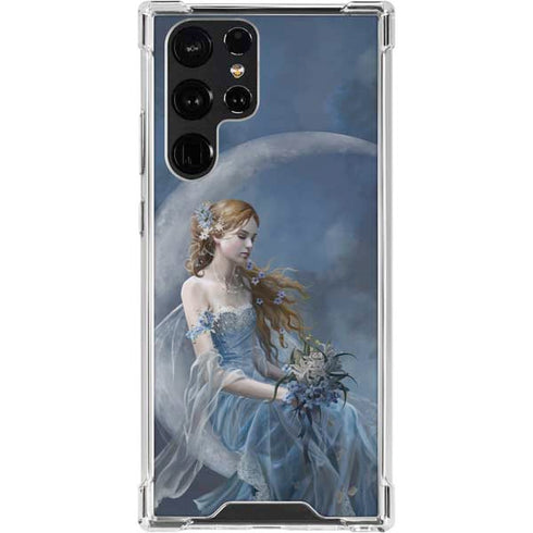 Fairy with Black Cat Sitting on Moon by Nene Thomas Galaxy S24 Ultra Clear Case