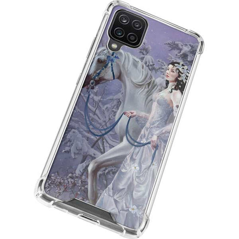 Fairy with Horse in Snow by Nene Thomas Galaxy A12 Clear Case