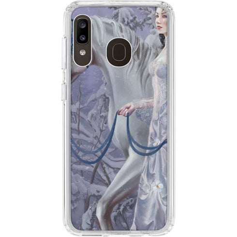 Fairy with Horse in Snow by Nene Thomas Galaxy A20 Clear Case