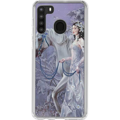 Fairy with Horse in Snow by Nene Thomas Galaxy A21 Clear Case