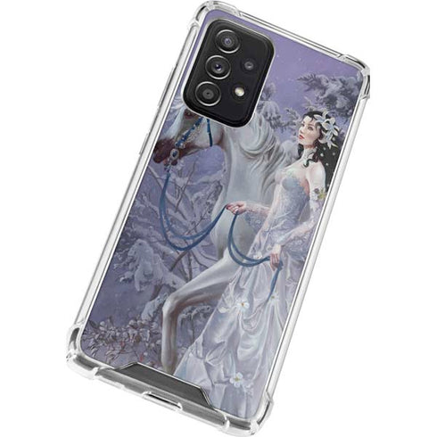 Fairy with Horse in Snow by Nene Thomas Galaxy A52 5G Clear Case