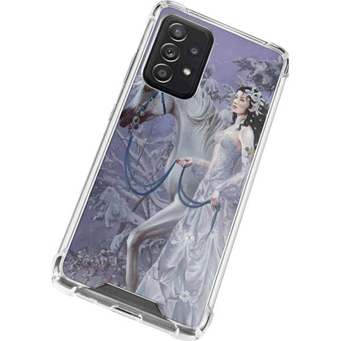 Fairy with Horse in Snow by Nene Thomas Galaxy A72 5G Clear Case