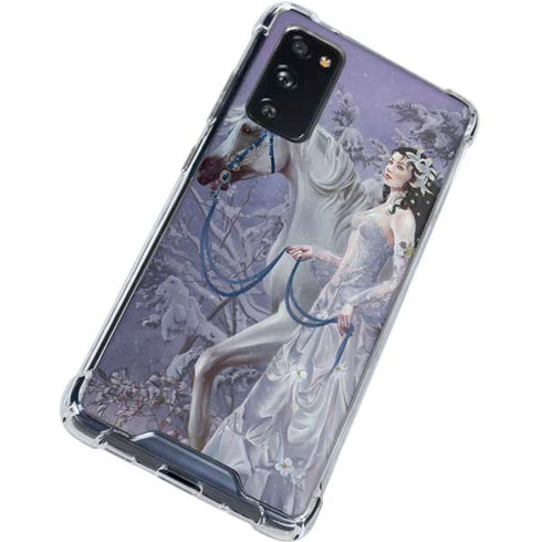 Fairy with Horse in Snow by Nene Thomas Galaxy S20 FE Clear Case