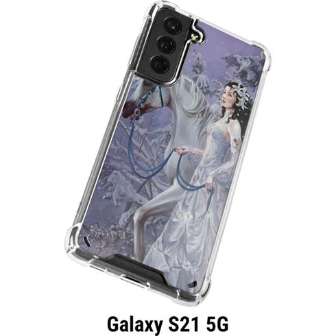 Fairy with Horse in Snow by Nene Thomas Galaxy S21 5G Clear Case