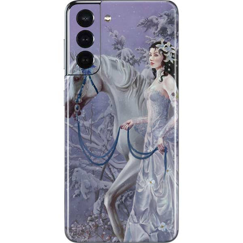 Fairy with Horse in Snow by Nene Thomas Galaxy S21 5G Skin