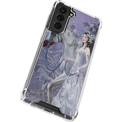 Fairy with Horse in Snow by Nene Thomas Galaxy S21 FE Clear Case