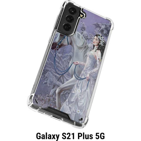 Fairy with Horse in Snow by Nene Thomas Galaxy S21 Plus 5G Clear Case