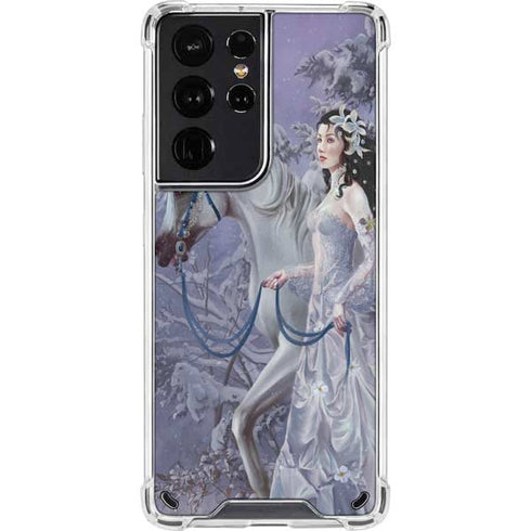 Fairy with Horse in Snow by Nene Thomas Galaxy S21 Ultra 5G Clear Case