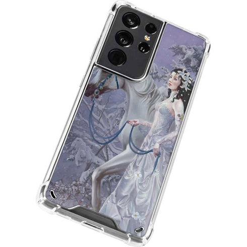 Fairy with Horse in Snow by Nene Thomas Galaxy S21 Ultra 5G Clear Case