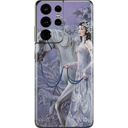 Fairy with Horse in Snow by Nene Thomas Galaxy S21 Ultra 5G Skin