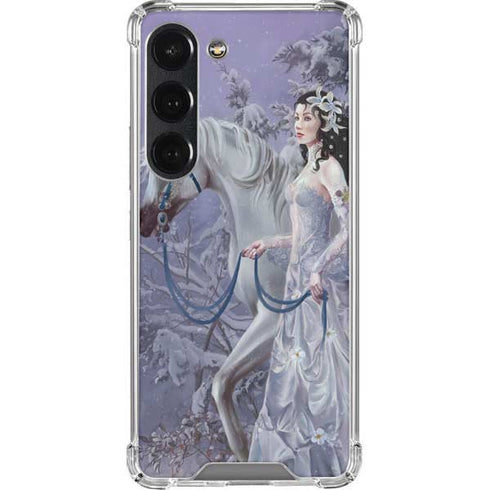 Fairy with Horse in Snow by Nene Thomas Galaxy S23 Clear Case