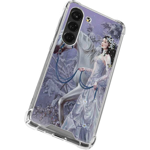Fairy with Horse in Snow by Nene Thomas Galaxy S23 Clear Case