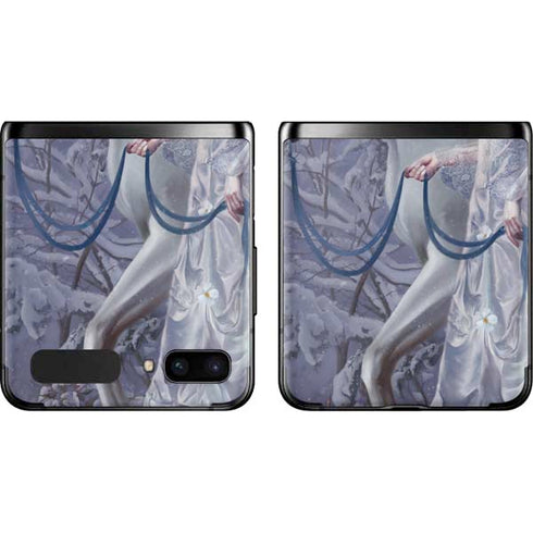 Fairy with Horse in Snow by Nene Thomas Galaxy Z Flip Skin