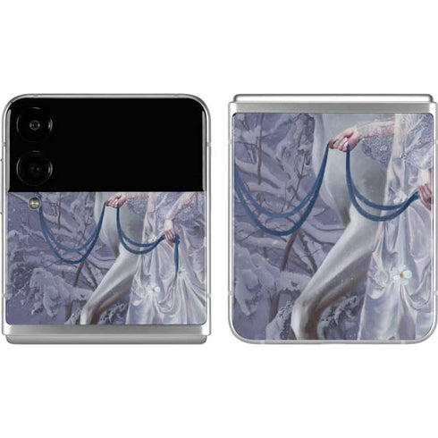 Fairy with Horse in Snow by Nene Thomas Galaxy Z Flip4 5G Skin