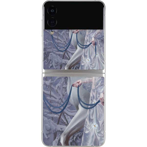 Fairy with Horse in Snow by Nene Thomas Galaxy Z Flip4 5G Skin