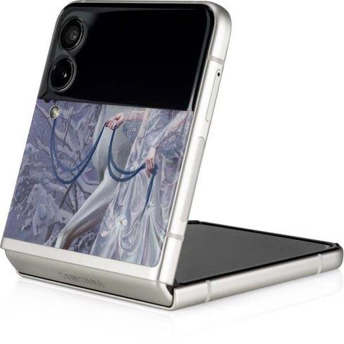 Fairy with Horse in Snow by Nene Thomas Galaxy Z Flip4 5G Skin