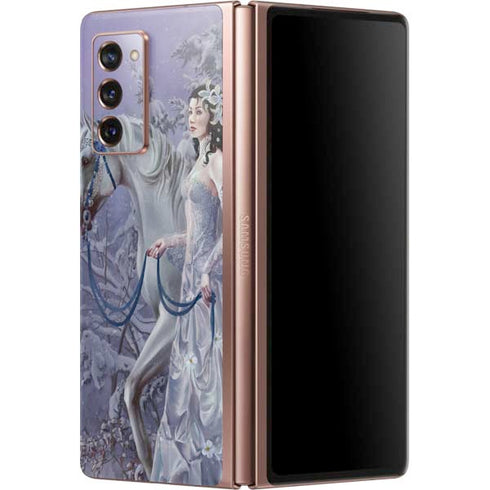 Fairy with Horse in Snow by Nene Thomas Galaxy Z Fold2 5G Skin