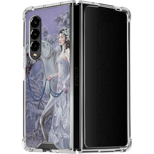 Fairy with Horse in Snow by Nene Thomas Galaxy Z Fold4 5G Clear Case