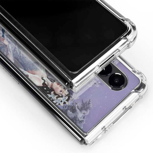 Fairy with Horse in Snow by Nene Thomas Galaxy Z Fold4 5G Clear Case