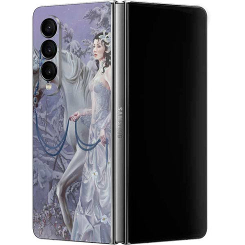 Fairy with Horse in Snow by Nene Thomas Galaxy Z Fold4 5G Skin
