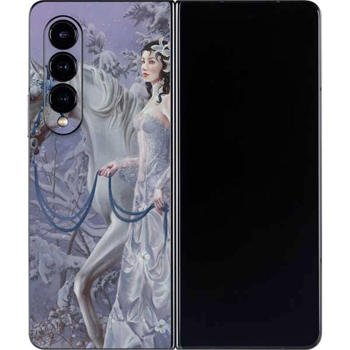 Fairy with Horse in Snow by Nene Thomas Galaxy Z Fold4 5G Skin
