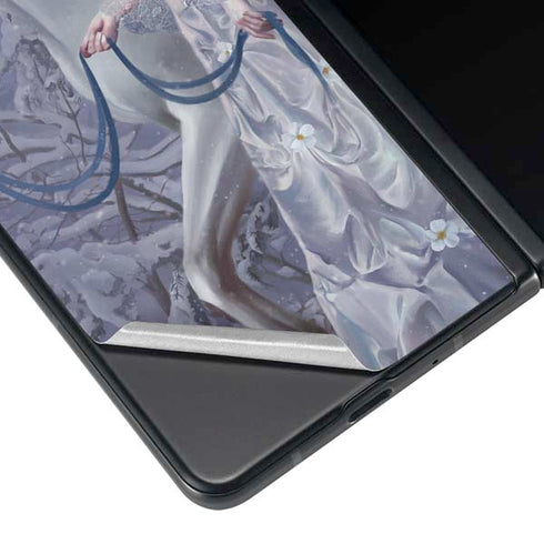 Fairy with Horse in Snow by Nene Thomas Galaxy Z Fold4 5G Skin