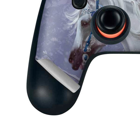 Fairy with Horse in Snow by Nene Thomas Google Stadia Controller Skin