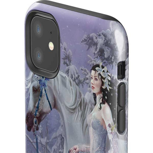 Fairy with Horse in Snow by Nene Thomas iPhone 11 Impact Case