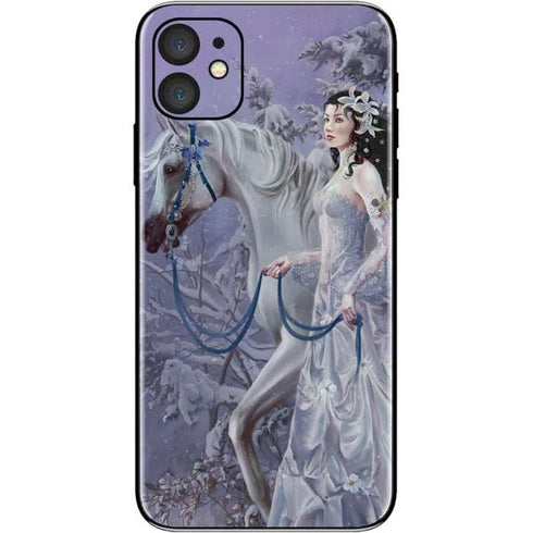 Fairy with Horse in Snow by Nene Thomas iPhone 11 Skin
