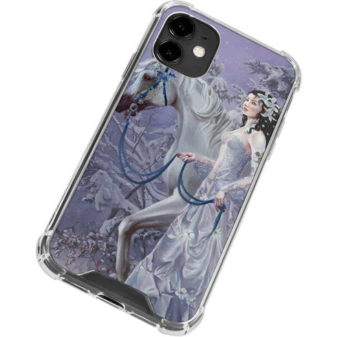 Fairy with Horse in Snow by Nene Thomas iPhone 12 Clear Case