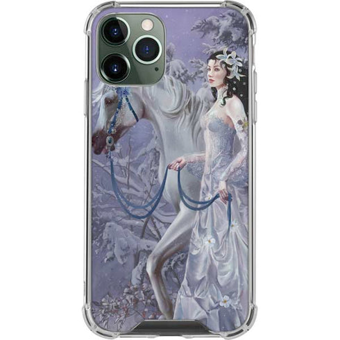 Fairy with Horse in Snow by Nene Thomas iPhone 12 Pro Max Clear Case