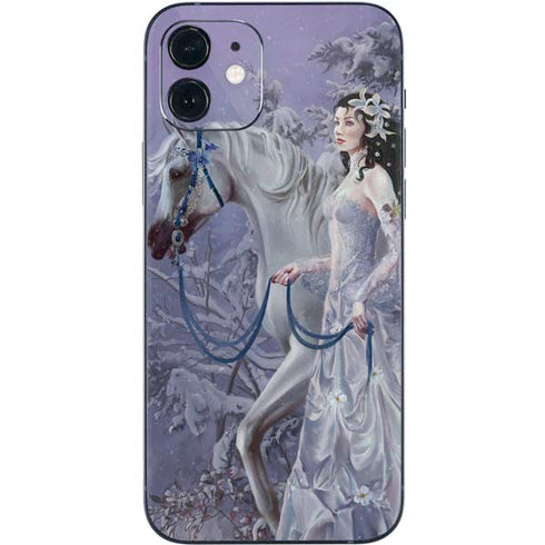 Fairy with Horse in Snow by Nene Thomas iPhone 12 Skin
