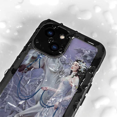 Fairy with Horse in Snow by Nene Thomas iPhone 13 Mini Waterproof Case