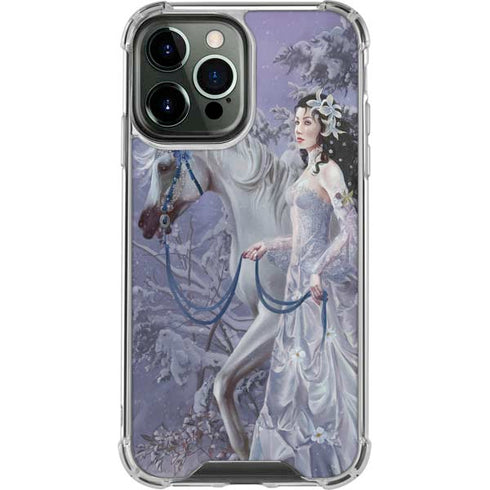 Fairy with Horse in Snow by Nene Thomas iPhone 13 Pro Max Clear Case