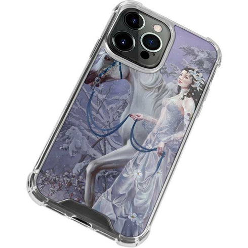 Fairy with Horse in Snow by Nene Thomas iPhone 13 Pro Max Clear Case