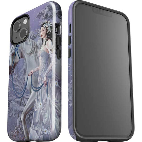 Fairy with Horse in Snow by Nene Thomas iPhone 15 Impact Case