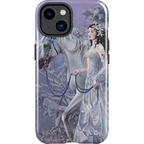 Fairy with Horse in Snow by Nene Thomas iPhone 15 Plus Impact Case
