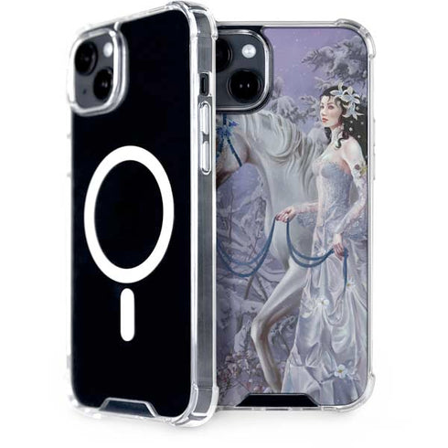 Fairy with Horse in Snow by Nene Thomas iPhone 15 Plus MagSafe Case